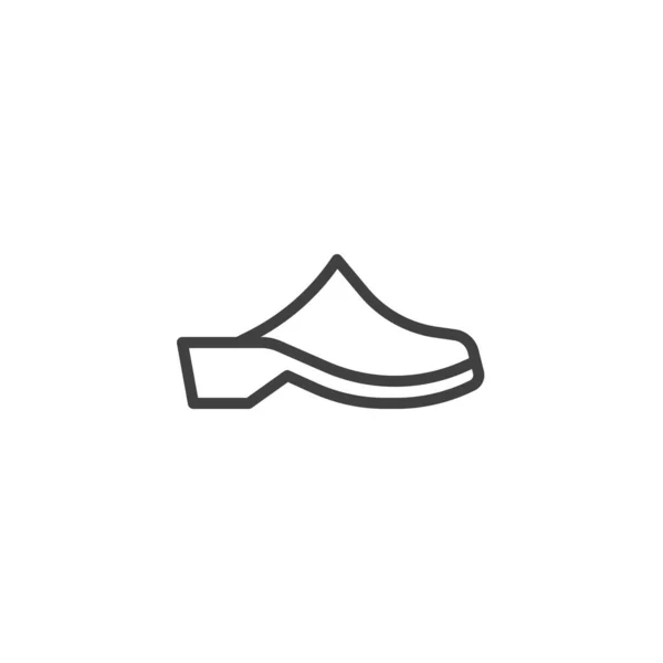 Clogs sapatos ícone de linha —  Vetores de Stock