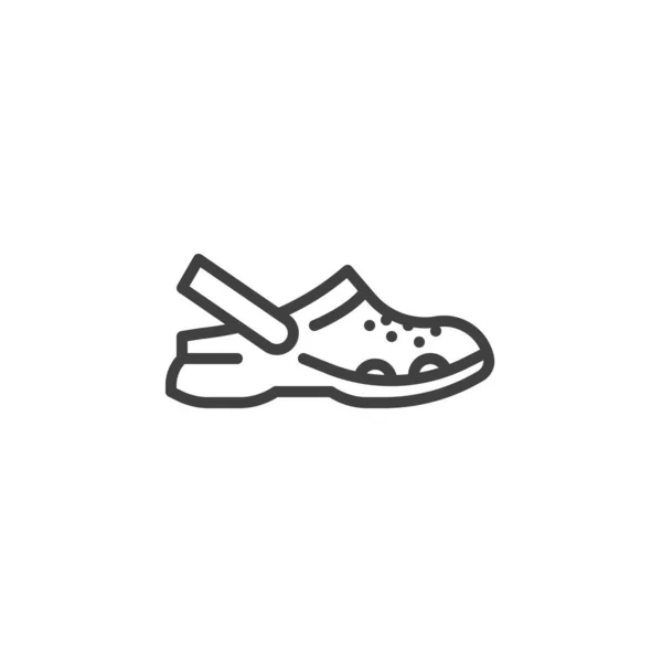 Sandalet ayakkabı çizgisi simgesi — Stok Vektör