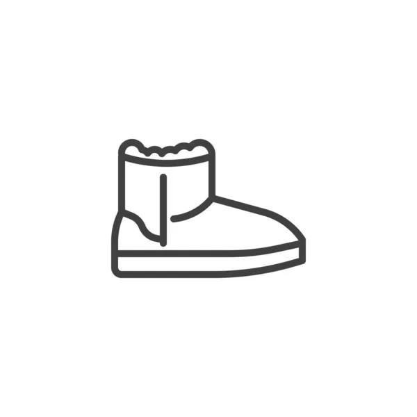 Ugg laarzen lijn pictogram — Stockvector