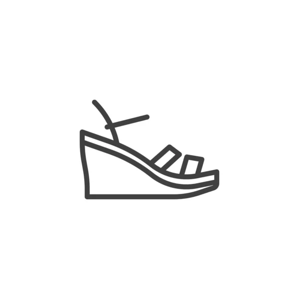 Wedges sandalen lijn pictogram — Stockvector