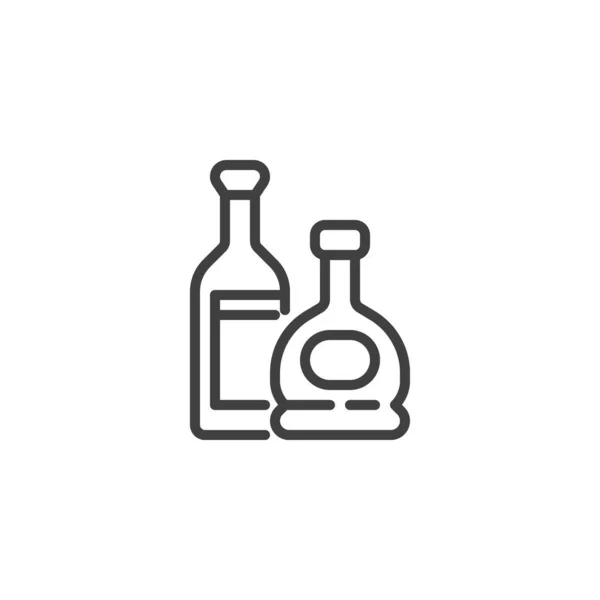 Icono de línea de sección de cerveza y vino — Archivo Imágenes Vectoriales