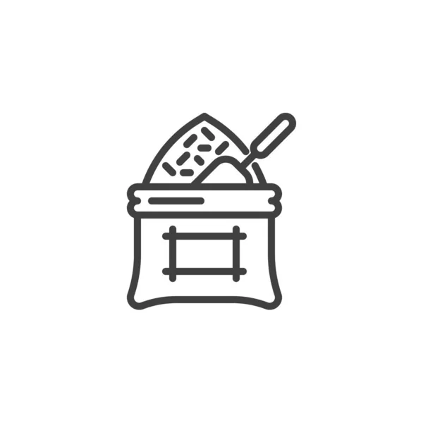 Bolsa de arroz icono de línea — Vector de stock