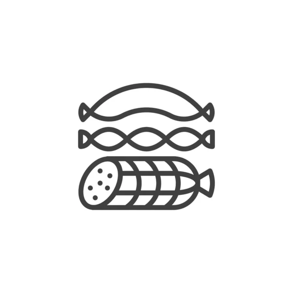 Ícone de linha de salsichas —  Vetores de Stock