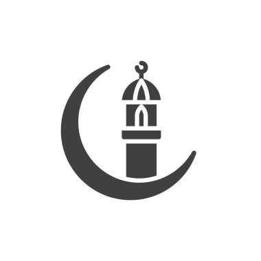 Hilal ve cami vektör simgesi