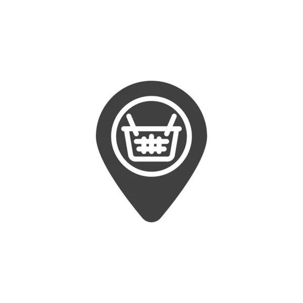 Supermarket location pin vector icon — Stock Vector