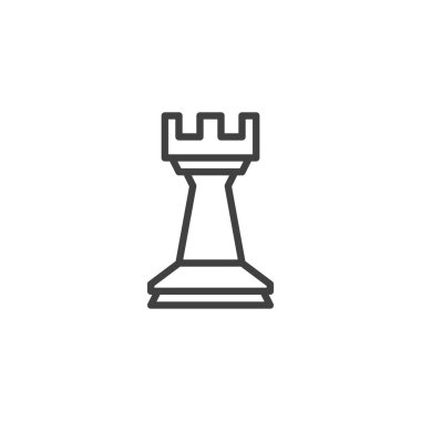 Satranç kalesi çizgi simgesi