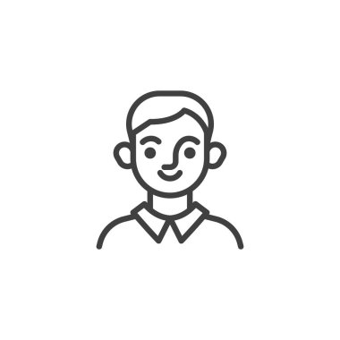 Genç adam karakter çizgisi simgesi