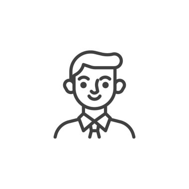 Genç çocuk avatar çizgisi simgesi