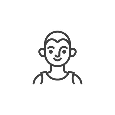 Genç çocuk avatar çizgisi simgesi
