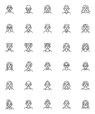 Gençlerin avatar çizgisi simgeleri ayarlandı