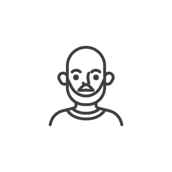 Hombre calvo avatar icono de línea — Vector de stock
