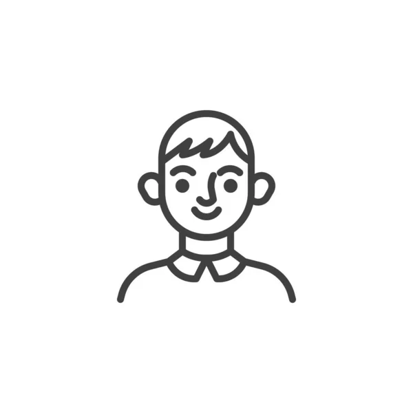Icono de línea avatar niño feliz — Vector de stock