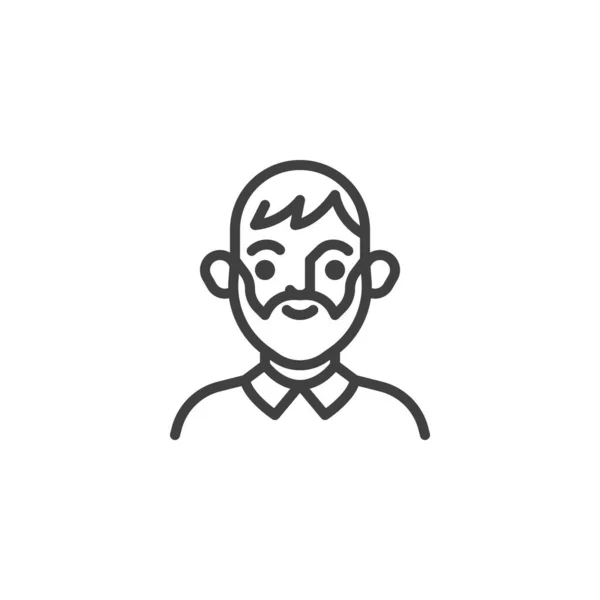 Hipster Mann Avatar Line Ikone — Stockvektor