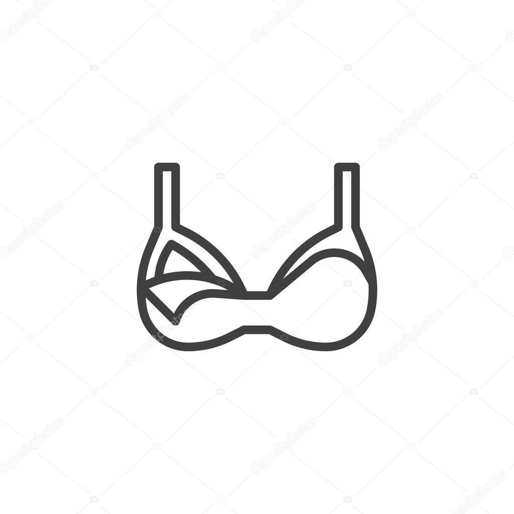 Nursing bra line icon. linear style sign for mobile concept and web design. Maternity bra outline vector icon. Breastfeeding symbol, logo illustration. Vector graphics