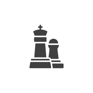 Kral ve piyon satranç taşı vektör simgesi