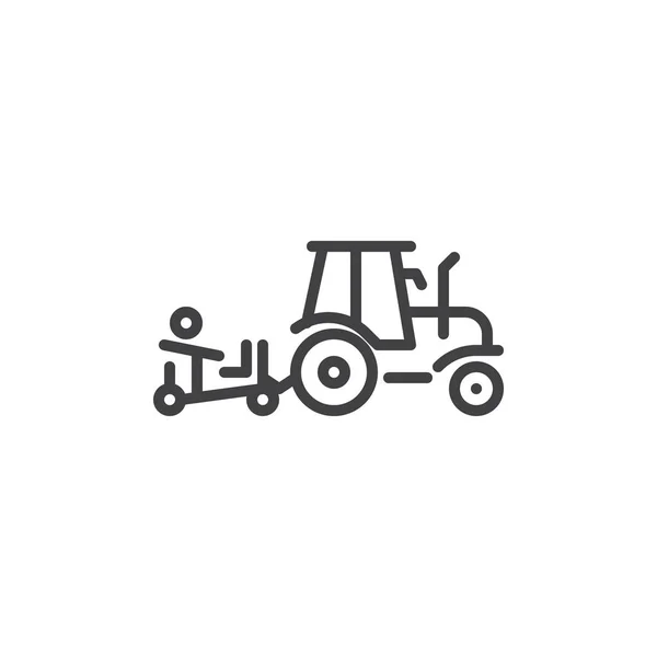 Granja tractor línea icono — Archivo Imágenes Vectoriales