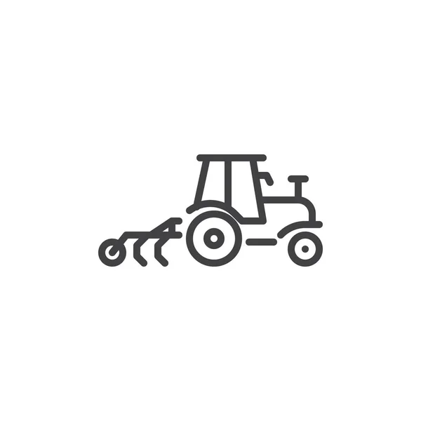 Tractor cultivator line icon — Stock Vector