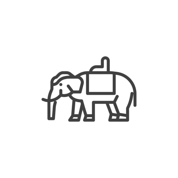 Ελέφαντας με εικονίδιο γραμμής καθίσματος — Διανυσματικό Αρχείο