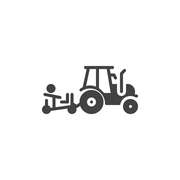 Farm tractor vector icon — Stock Vector