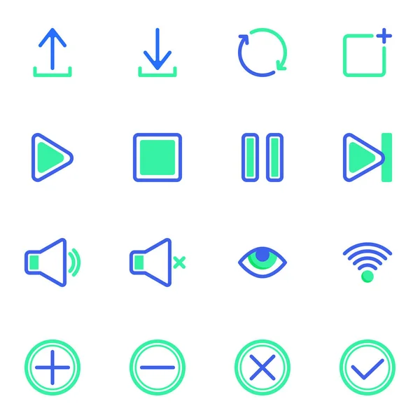 UI, conjunto de iconos de línea UX — Vector de stock