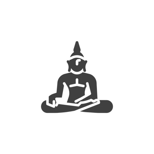 Estatua de Buddha vector icono — Vector de stock