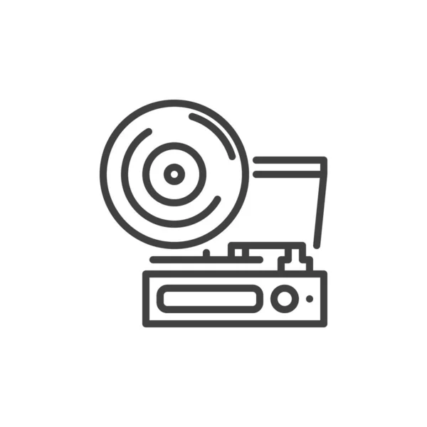 Retro phonograph line icon — Stock Vector