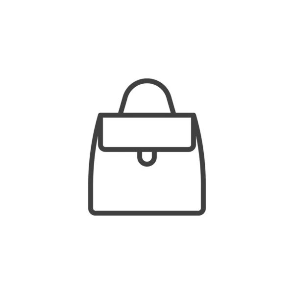 Donna borsa linea icona — Vettoriale Stock