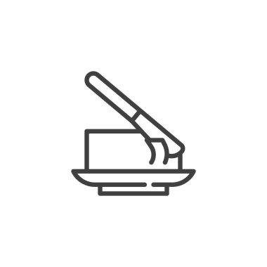 Tereyağı ve bıçak çizgisi simgesi