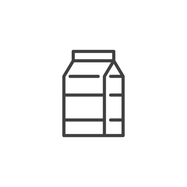 Ícone de linha pacote de leite — Vetor de Stock