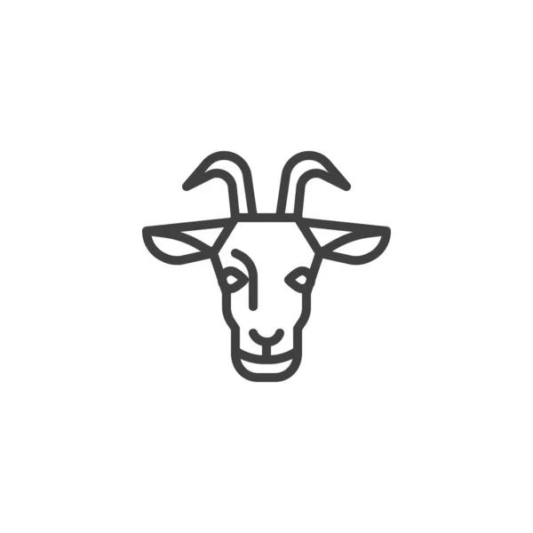 Icono de cabeza de cabra — Vector de stock