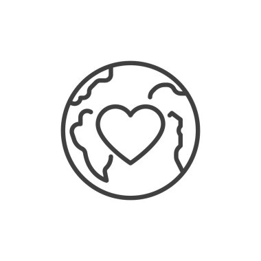 Kalp çizgisi simgesi olan dünya