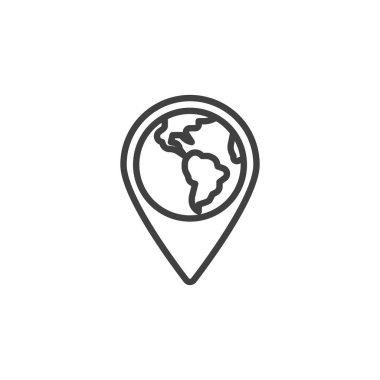 Dünya iğne çizgisi simgesi