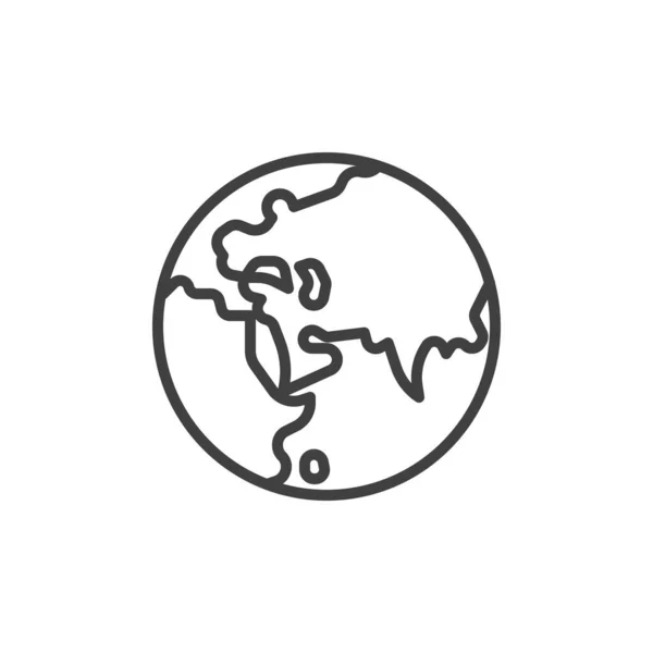 Tierra globo icono de línea — Vector de stock