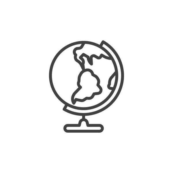 Tierra globo icono de línea — Vector de stock