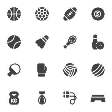 Spor Malzemeleri vektör simgeleri ayarlandı