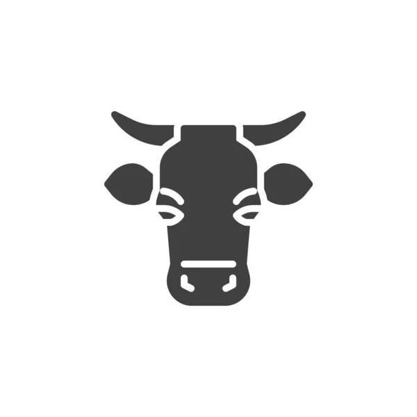 Kráva s ikonou vektoru rohů — Stockový vektor