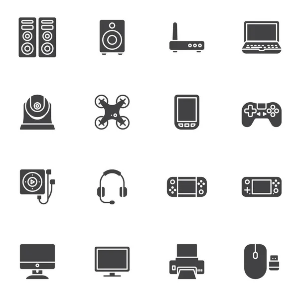 Appareils électroniques ensemble d'icônes vectorielles — Image vectorielle
