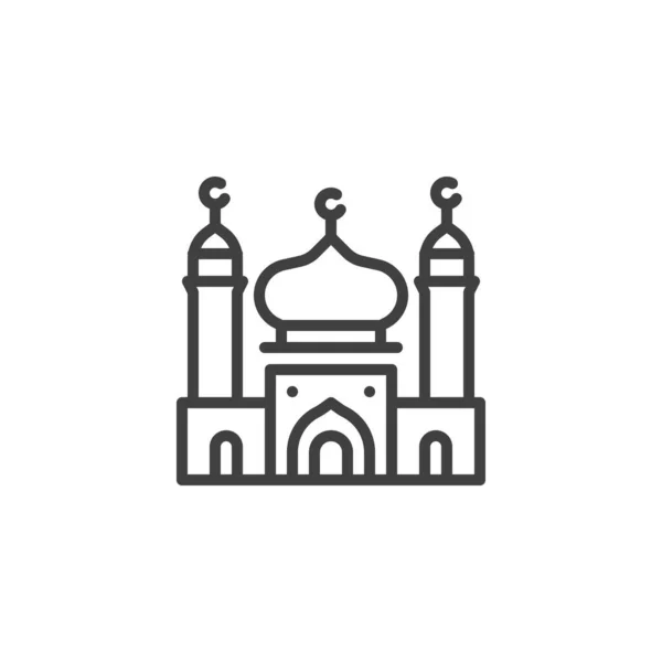 Иконка линии здания мечети — стоковый вектор
