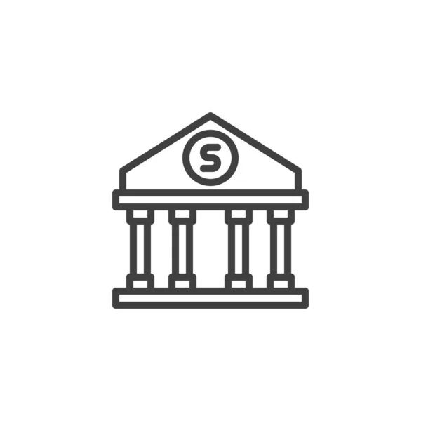 Εικονίδιο γραμμής κτιρίου τράπεζας — Διανυσματικό Αρχείο