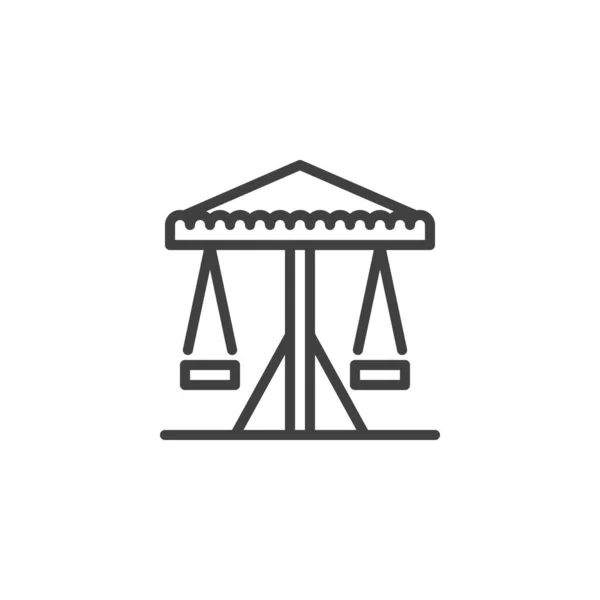 Playground carousel line icon — Stock Vector