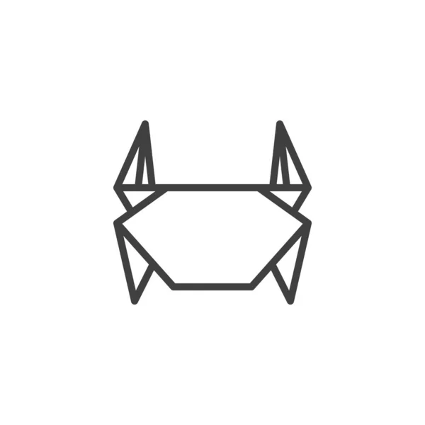 Ikona řádku Crab origami — Stockový vektor