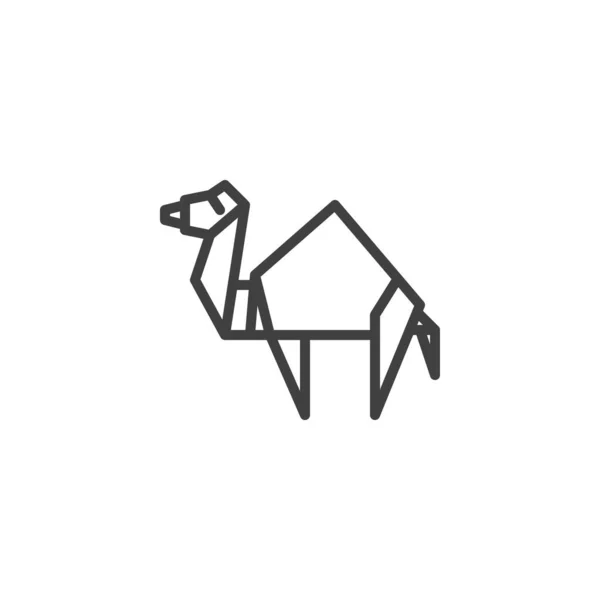 Camel origami γραμμή εικονίδιο — Διανυσματικό Αρχείο