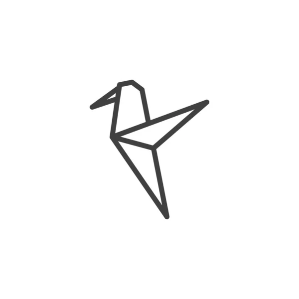 Hummingbird origami line icon — стоковый вектор