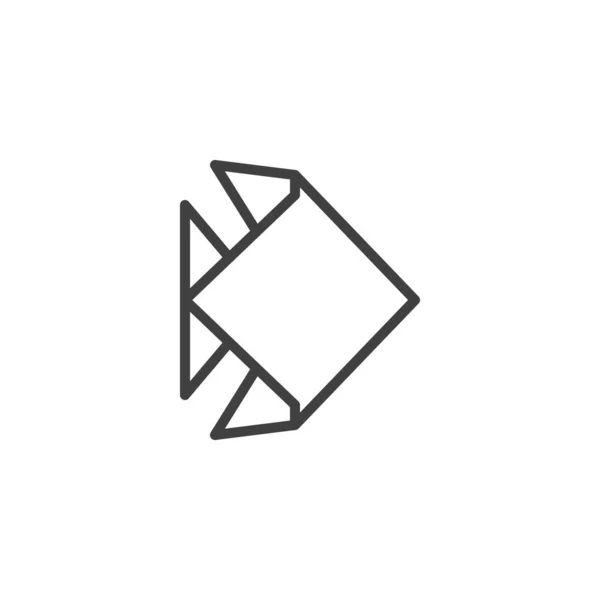 Fisch-Origami-Linie Symbol — Stockvektor