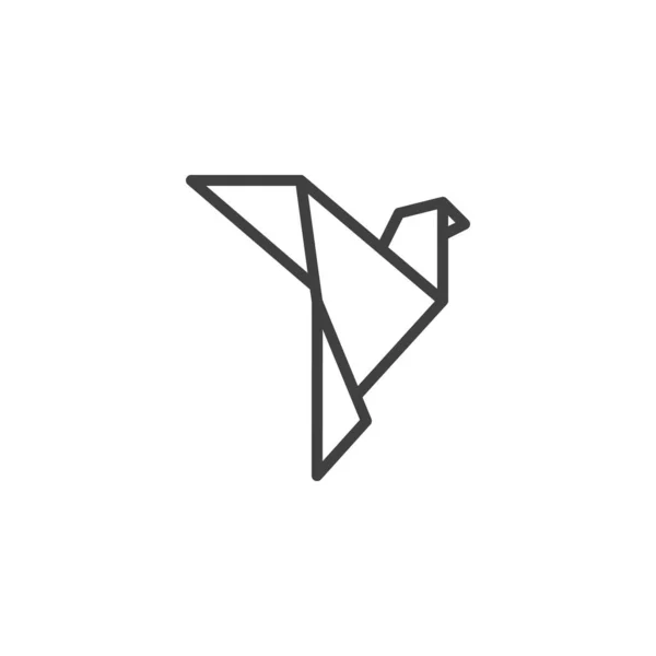 Origami-Liniensymbol für Tauben — Stockvektor