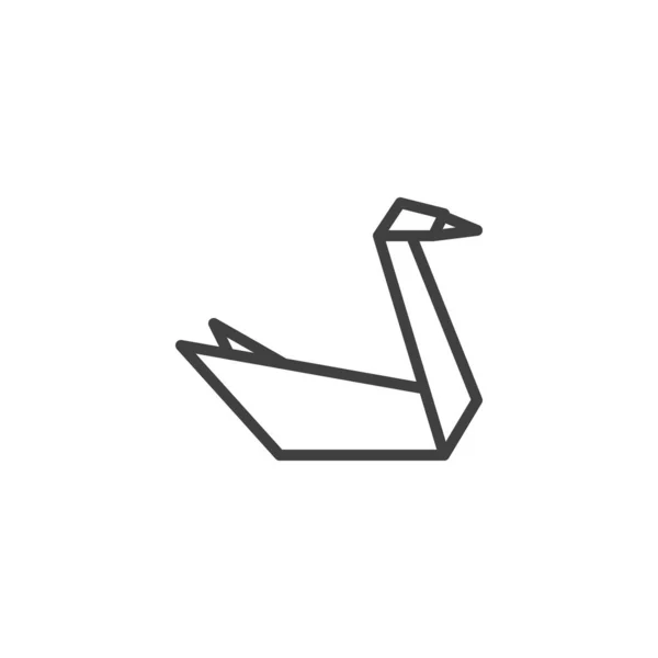 Origami-Schwan-Linie Symbol — Stockvektor