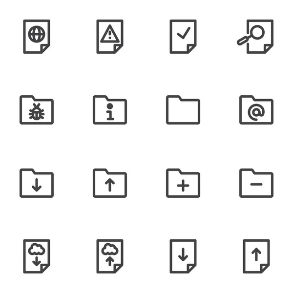 Набор значков строк файлов и папок — стоковый вектор