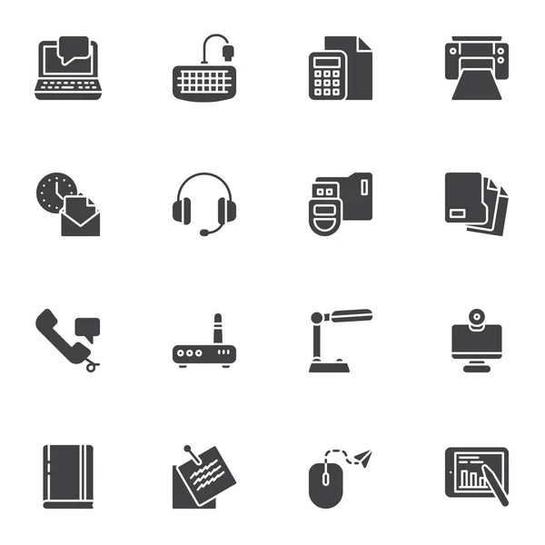 Office equipment vector icons set — Stock Vector