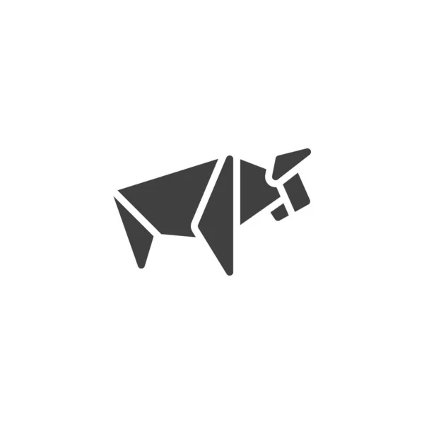 Bufalo origami origami vector icono — Vector de stock