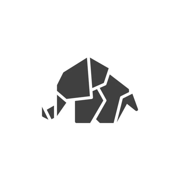 Значок вектора слона Оригами — стоковый вектор